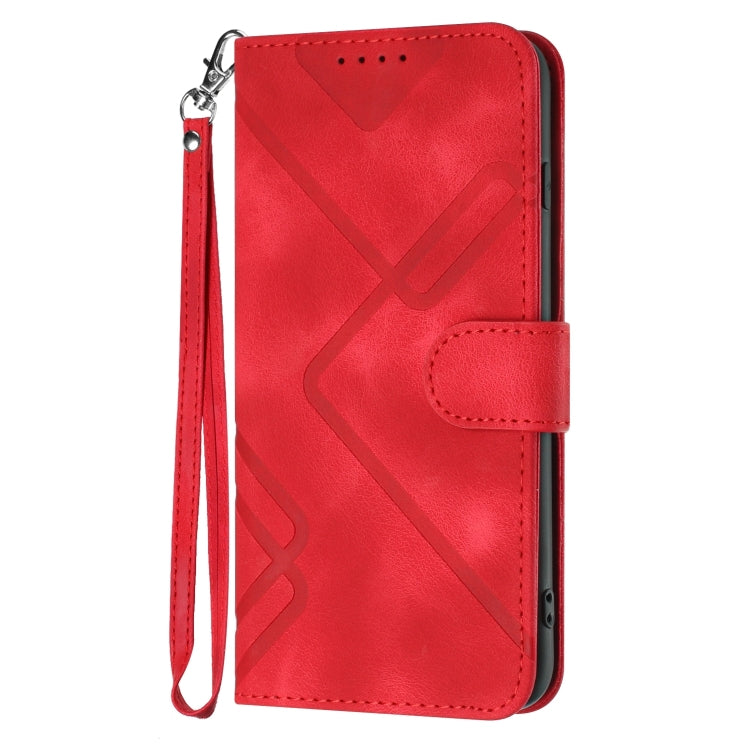 For Xiaomi Redmi Note 13 Pro 4G Line Pattern Skin Feel Leather Phone Case(Red) - Note 13 Pro Cases by PMC TechLife | Online Shopping South Africa | PMC TechLife | Buy Now Pay Later Mobicred