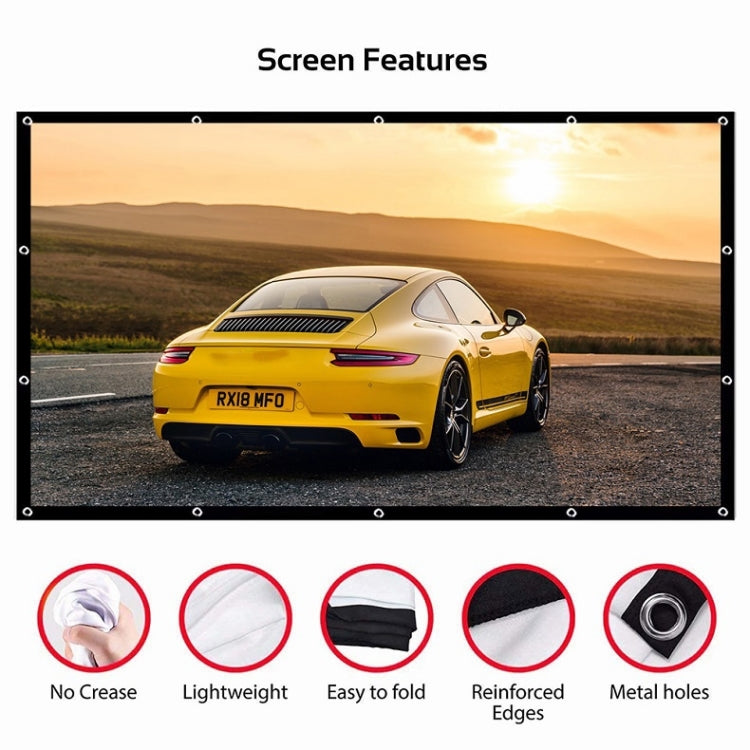 Simple Folding Thin Polyester Projector Film Curtain, Size:180 inch 16:9 - Film Curtains by PMC TechLife | Online Shopping South Africa | PMC TechLife | Buy Now Pay Later Mobicred