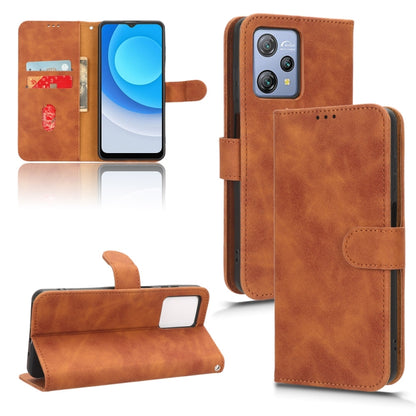 For Blackview A53 Pro Skin Feel Magnetic Flip Leather Phone Case(Brown) - More Brand by PMC Jewellery | Online Shopping South Africa | PMC Jewellery | Buy Now Pay Later Mobicred