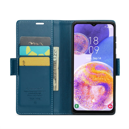 For Samsung Galaxy A23 CaseMe 023 Butterfly Buckle Litchi Texture RFID Anti-theft Leather Phone Case(Blue) - Galaxy Phone Cases by CaseMe | Online Shopping South Africa | PMC Jewellery | Buy Now Pay Later Mobicred