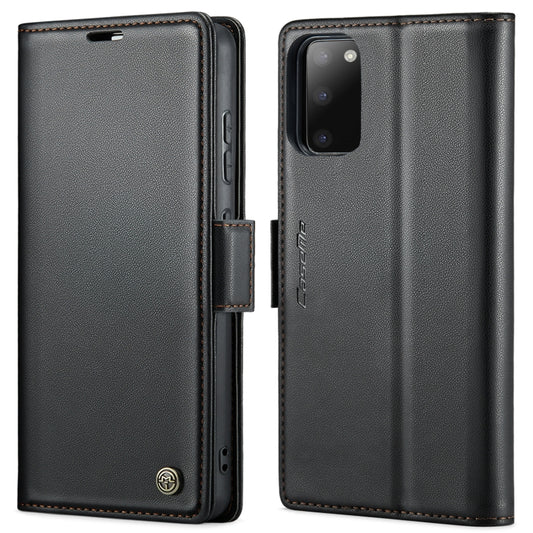 For Samsung Galaxy S20 CaseMe 023 Butterfly Buckle Litchi Texture RFID Anti-theft Leather Phone Case(Black) - Galaxy Phone Cases by CaseMe | Online Shopping South Africa | PMC Jewellery | Buy Now Pay Later Mobicred