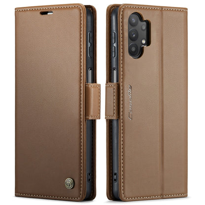 For Samsung Galaxy A32 5G / M32 5G CaseMe 023 Butterfly Buckle Litchi Texture RFID Anti-theft Leather Phone Case(Brown) - Galaxy Phone Cases by CaseMe | Online Shopping South Africa | PMC Jewellery | Buy Now Pay Later Mobicred