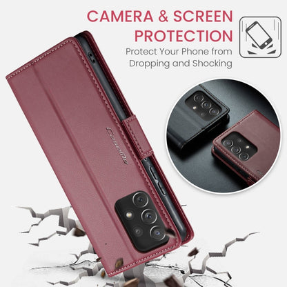 For Samsung Galaxy A72 CaseMe 023 Butterfly Buckle Litchi Texture RFID Anti-theft Leather Phone Case(Wine Red) - Galaxy Phone Cases by CaseMe | Online Shopping South Africa | PMC Jewellery | Buy Now Pay Later Mobicred