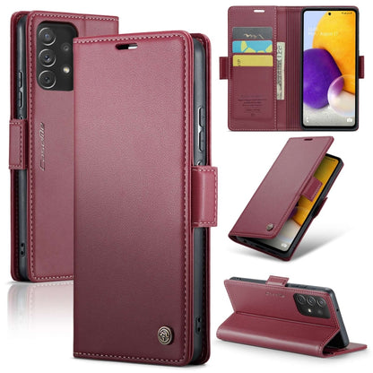 For Samsung Galaxy A72 CaseMe 023 Butterfly Buckle Litchi Texture RFID Anti-theft Leather Phone Case(Wine Red) - Galaxy Phone Cases by CaseMe | Online Shopping South Africa | PMC Jewellery | Buy Now Pay Later Mobicred