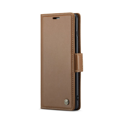 For Samsung Galaxy S10 CaseMe 023 Butterfly Buckle Litchi Texture RFID Anti-theft Leather Phone Case(Brown) - Galaxy Phone Cases by CaseMe | Online Shopping South Africa | PMC Jewellery | Buy Now Pay Later Mobicred