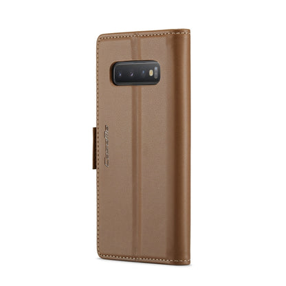 For Samsung Galaxy S10+ CaseMe 023 Butterfly Buckle Litchi Texture RFID Anti-theft Leather Phone Case(Brown) - Galaxy Phone Cases by CaseMe | Online Shopping South Africa | PMC Jewellery | Buy Now Pay Later Mobicred