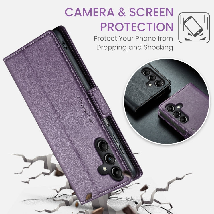 For Samsung Galaxy A14 4G/5G CaseMe 023 Butterfly Buckle Litchi Texture RFID Anti-theft Leather Phone Case(Pearly Purple) - Galaxy Phone Cases by CaseMe | Online Shopping South Africa | PMC Jewellery | Buy Now Pay Later Mobicred