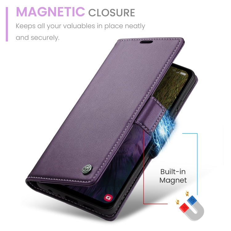 For Samsung Galaxy A15 4G/5G CaseMe 023 Butterfly Buckle Litchi Texture RFID Anti-theft Leather Phone Case(Pearly Purple) - Galaxy Phone Cases by CaseMe | Online Shopping South Africa | PMC Jewellery | Buy Now Pay Later Mobicred