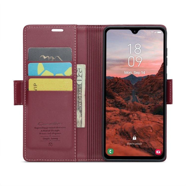 For Samsung Galaxy A05s CaseMe 023 Butterfly Buckle Litchi Texture RFID Anti-theft Leather Phone Case(Wine Red) - Galaxy Phone Cases by CaseMe | Online Shopping South Africa | PMC Jewellery | Buy Now Pay Later Mobicred