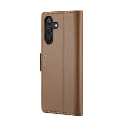 For Samsung Galaxy A25 5G CaseMe 023 Butterfly Buckle Litchi Texture RFID Anti-theft Leather Phone Case(Brown) - Galaxy Phone Cases by CaseMe | Online Shopping South Africa | PMC Jewellery | Buy Now Pay Later Mobicred