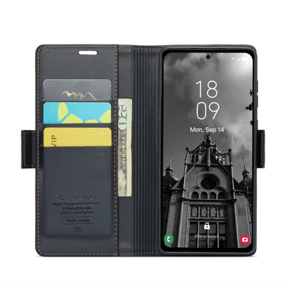 For Samsung Galaxy A55 CaseMe 023 Butterfly Buckle Litchi Texture RFID Anti-theft Leather Phone Case(Black) - Galaxy Phone Cases by CaseMe | Online Shopping South Africa | PMC Jewellery | Buy Now Pay Later Mobicred