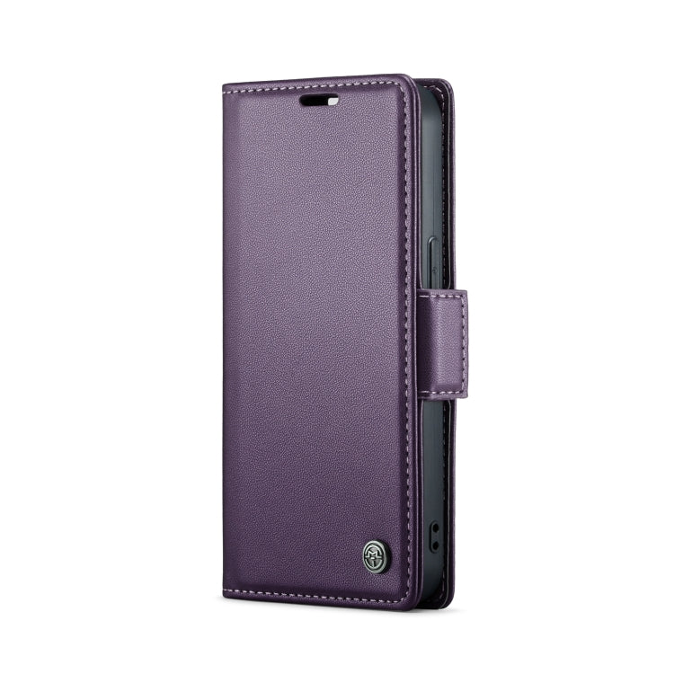 For iPhone 15 Plus CaseMe 023 Butterfly Buckle Litchi Texture RFID Anti-theft Leather Phone Case(Pearly Purple) - iPhone 15 Plus Cases by CaseMe | Online Shopping South Africa | PMC Jewellery | Buy Now Pay Later Mobicred