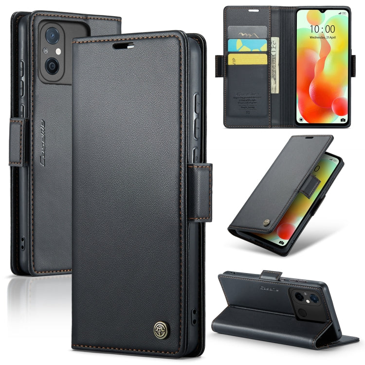 For Xiaomi Redmi 11A/12C CaseMe 023 Butterfly Buckle Litchi Texture RFID Anti-theft Leather Phone Case(Black) - Xiaomi Cases by CaseMe | Online Shopping South Africa | PMC Jewellery | Buy Now Pay Later Mobicred