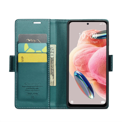 For Xiaomi Redmi Note 12 4G Global CaseMe 023 Butterfly Buckle Litchi Texture RFID Anti-theft Leather Phone Case(Pearly Blue) - Xiaomi Cases by CaseMe | Online Shopping South Africa | PMC Jewellery | Buy Now Pay Later Mobicred