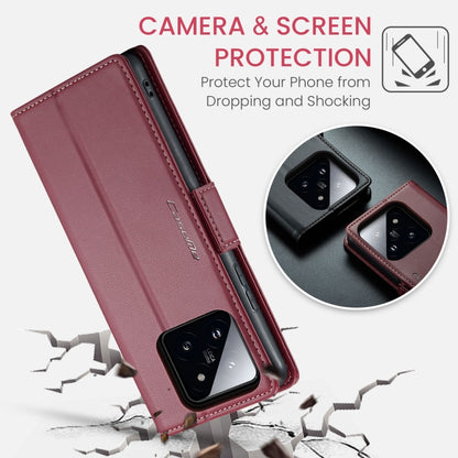 For Xiaomi 14 Pro CaseMe 023 Butterfly Buckle Litchi Texture RFID Anti-theft Leather Phone Case(Wine Red) - 14 Pro Cases by CaseMe | Online Shopping South Africa | PMC Jewellery | Buy Now Pay Later Mobicred