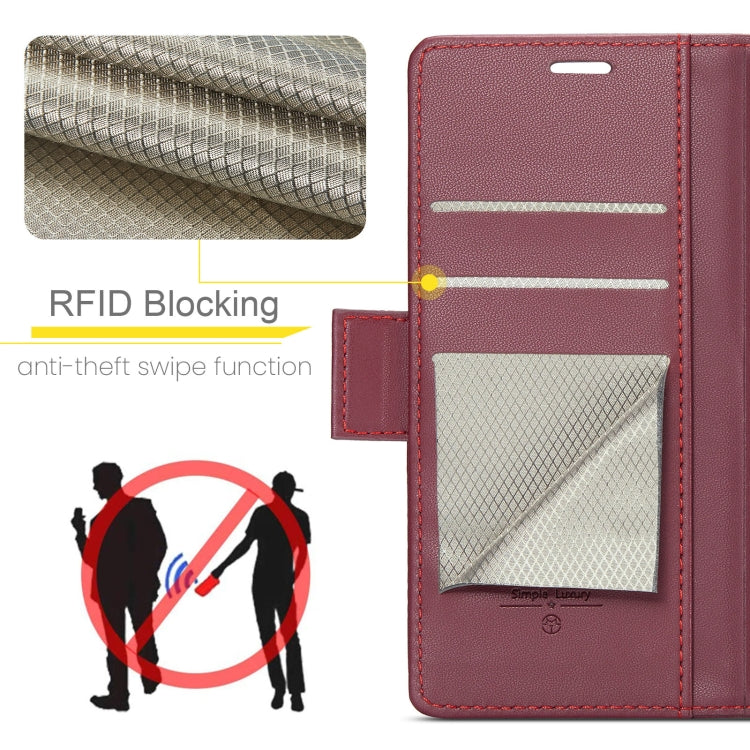 For Xiaomi 14 Pro CaseMe 023 Butterfly Buckle Litchi Texture RFID Anti-theft Leather Phone Case(Wine Red) - 14 Pro Cases by CaseMe | Online Shopping South Africa | PMC Jewellery | Buy Now Pay Later Mobicred