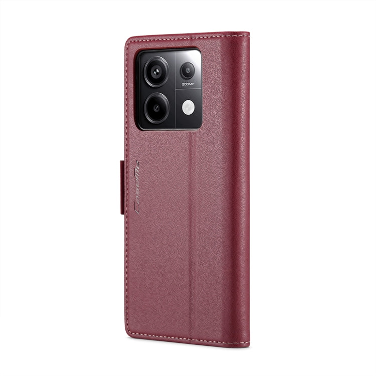 For Xiaomi Poco X6 5G CaseMe 023 Butterfly Buckle Litchi Texture RFID Anti-theft Leather Phone Case(Wine Red) - Xiaomi Cases by CaseMe | Online Shopping South Africa | PMC Jewellery | Buy Now Pay Later Mobicred