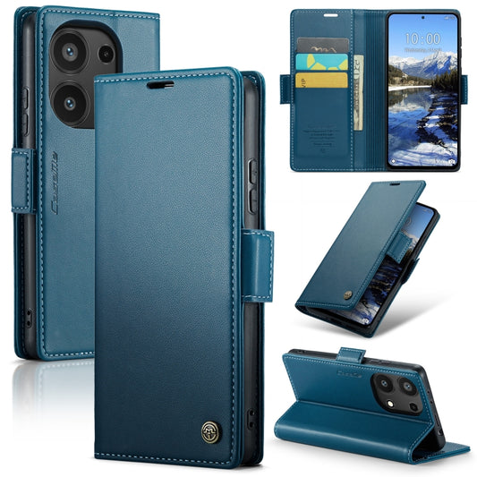 For Xiaomi Redmi Note 13 Pro 4G CaseMe 023 Butterfly Buckle Litchi Texture RFID Anti-theft Leather Phone Case(Blue) - Xiaomi Cases by CaseMe | Online Shopping South Africa | PMC Jewellery | Buy Now Pay Later Mobicred