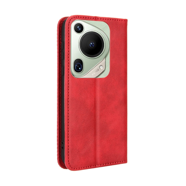 For Huawei Pura 70 Pro / 70 Pro+ Magnetic Buckle Retro Texture Leather Phone Case(Red) - Huawei Cases by PMC Jewellery | Online Shopping South Africa | PMC Jewellery | Buy Now Pay Later Mobicred