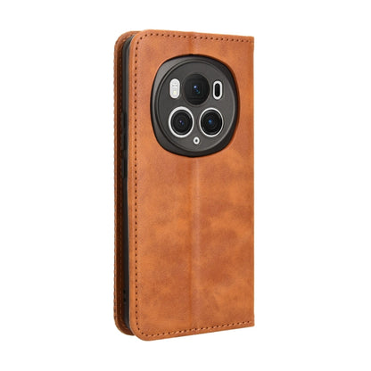 For Honor Magic6 Pro 5G Magnetic Buckle Retro Texture Leather Phone Case(Brown) - Honor Cases by PMC Jewellery | Online Shopping South Africa | PMC Jewellery | Buy Now Pay Later Mobicred