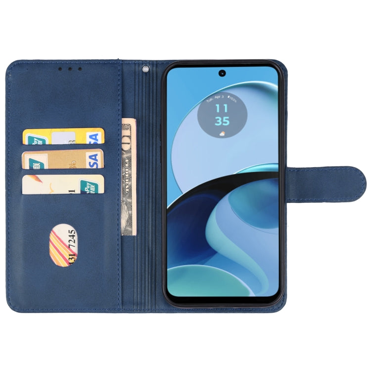 For Motorola Moto G14 Leather Phone Case(Blue) - Motorola Cases by PMC Jewellery | Online Shopping South Africa | PMC Jewellery | Buy Now Pay Later Mobicred