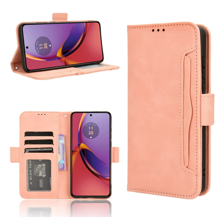 For Motorola Moto G84 5G Skin Feel Calf Texture Card Slots Leather Phone Case(Pink) - Motorola Cases by PMC Jewellery | Online Shopping South Africa | PMC Jewellery | Buy Now Pay Later Mobicred