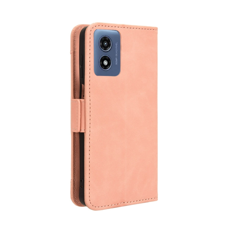 For Motorola Moto G Play 4G 2024 Skin Feel Calf Texture Card Slots Leather Phone Case(Pink) - Motorola Cases by PMC Jewellery | Online Shopping South Africa | PMC Jewellery | Buy Now Pay Later Mobicred