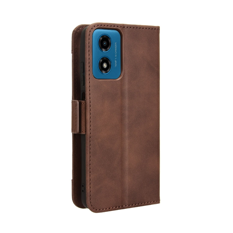 For Motorola Moto G04 / G24 Skin Feel Calf Texture Card Slots Leather Phone Case(Brown) - Motorola Cases by PMC Jewellery | Online Shopping South Africa | PMC Jewellery | Buy Now Pay Later Mobicred