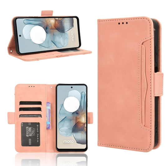 For Motorola Moto G34 5G Skin Feel Calf Texture Card Slots Leather Phone Case(Pink) - Motorola Cases by PMC Jewellery | Online Shopping South Africa | PMC Jewellery | Buy Now Pay Later Mobicred