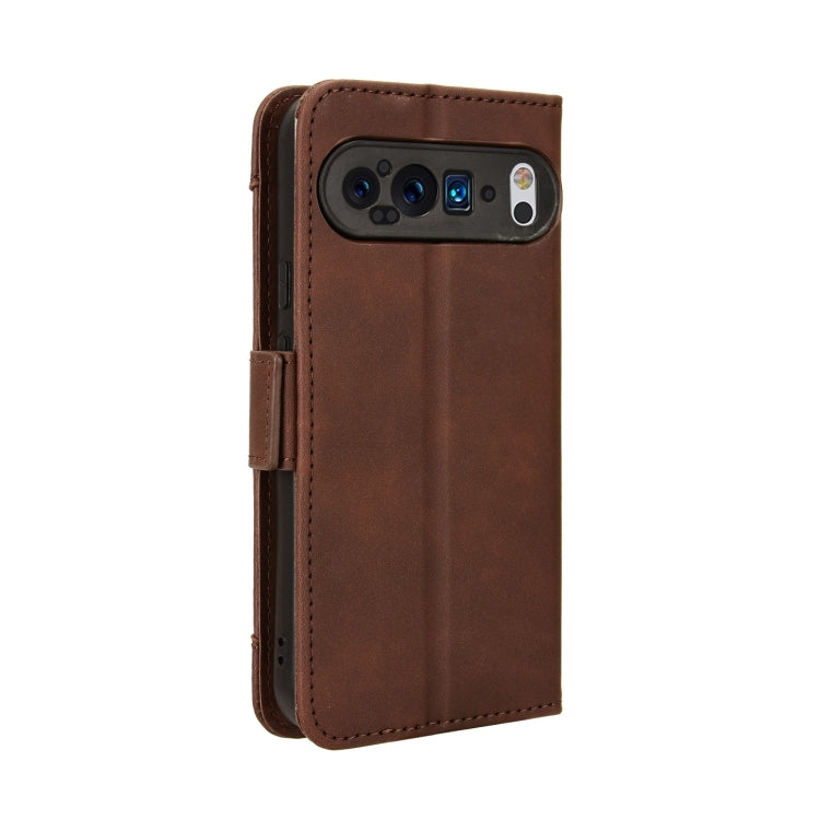 For Google Pixel 9 Pro Skin Feel Calf Texture Card Slots Leather Phone Case(Brown) - Google Cases by PMC Jewellery | Online Shopping South Africa | PMC Jewellery | Buy Now Pay Later Mobicred