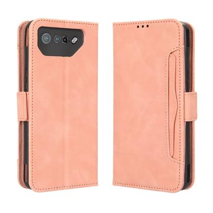 For ASUS ROG Phone 7 Skin Feel Calf Texture Card Slots Leather Phone Case(Pink) - ASUS Cases by PMC Jewellery | Online Shopping South Africa | PMC Jewellery | Buy Now Pay Later Mobicred