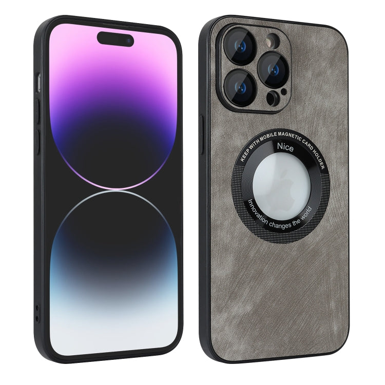 For iPhone 11 Skin Feel Leather MagSafe Magnetic Phone Case(Grey) - iPhone 11 Cases by PMC TechLife | Online Shopping South Africa | PMC TechLife