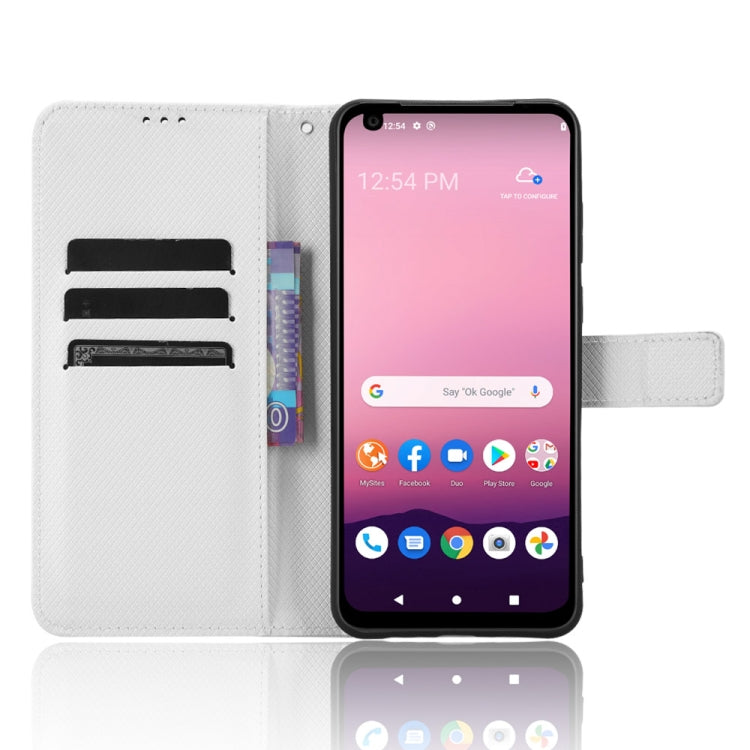 For Orbic Magic 5G R678EL Diamond Texture Leather Phone Case(White) - More Brand by PMC TechLife | Online Shopping South Africa | PMC TechLife | Buy Now Pay Later Mobicred