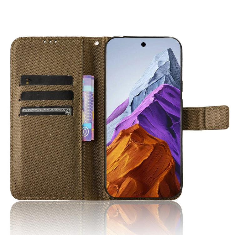 For Google Pixel 9 Diamond Texture Leather Phone Case(Brown) - Google Cases by PMC Jewellery | Online Shopping South Africa | PMC Jewellery | Buy Now Pay Later Mobicred