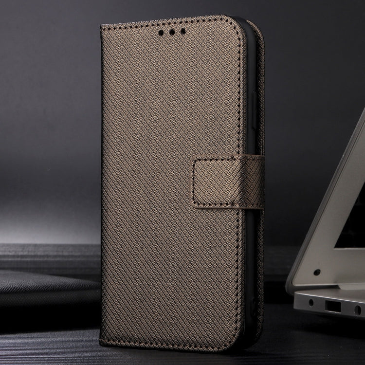 For Sony Xperia 10 VI 2024 Diamond Texture Leather Phone Case(Brown) - Sony Cases by PMC Jewellery | Online Shopping South Africa | PMC Jewellery | Buy Now Pay Later Mobicred