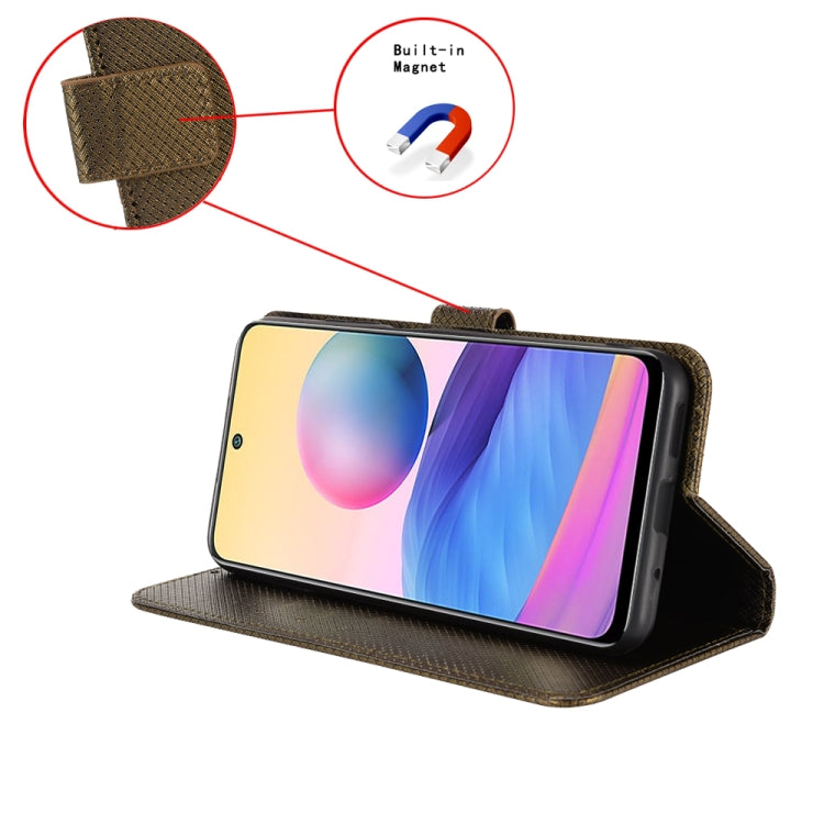 For Sony Xperia 10 VI 2024 Diamond Texture Leather Phone Case(Brown) - Sony Cases by PMC Jewellery | Online Shopping South Africa | PMC Jewellery | Buy Now Pay Later Mobicred