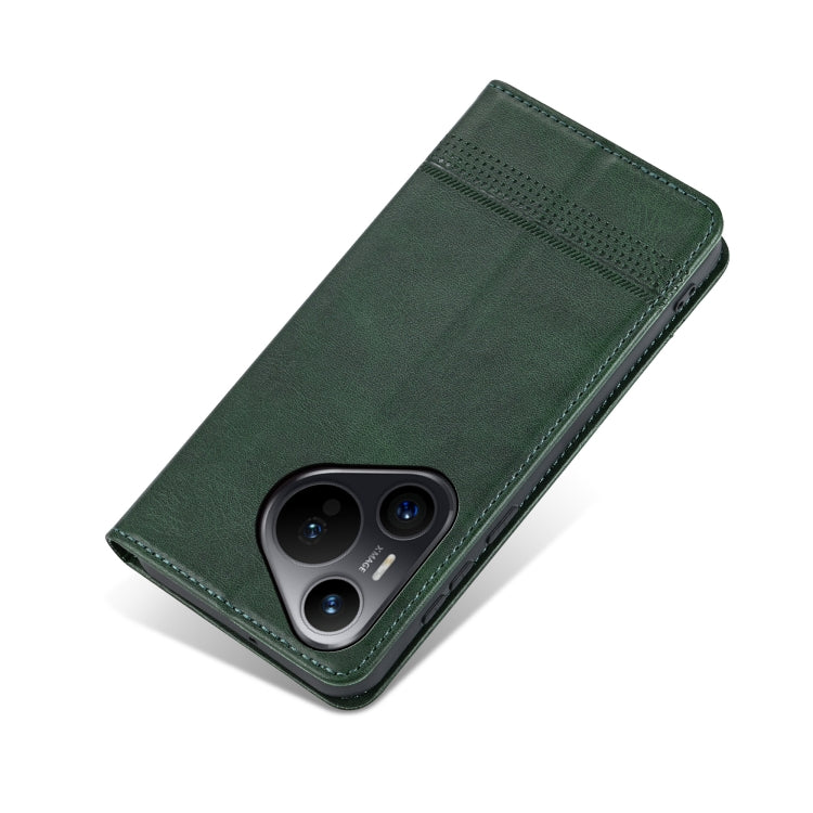 For Huawei Pura 70 AZNS Magnetic Calf Texture Flip Leather Phone Case(Dark Green) - Huawei Cases by AZNS | Online Shopping South Africa | PMC Jewellery | Buy Now Pay Later Mobicred