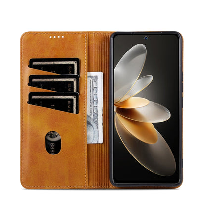 For Huawei Pura 70 AZNS Magnetic Calf Texture Flip Leather Phone Case(Light Brown) - Huawei Cases by AZNS | Online Shopping South Africa | PMC Jewellery | Buy Now Pay Later Mobicred