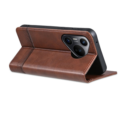 For Huawei Pura 70 AZNS Magnetic Calf Texture Flip Leather Phone Case(Dark Brown) - Huawei Cases by AZNS | Online Shopping South Africa | PMC Jewellery | Buy Now Pay Later Mobicred