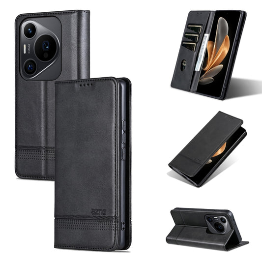 For Huawei Pura 70 Pro / 70 Pro+ AZNS Magnetic Calf Texture Flip Leather Phone Case(Black) - Huawei Cases by AZNS | Online Shopping South Africa | PMC Jewellery | Buy Now Pay Later Mobicred