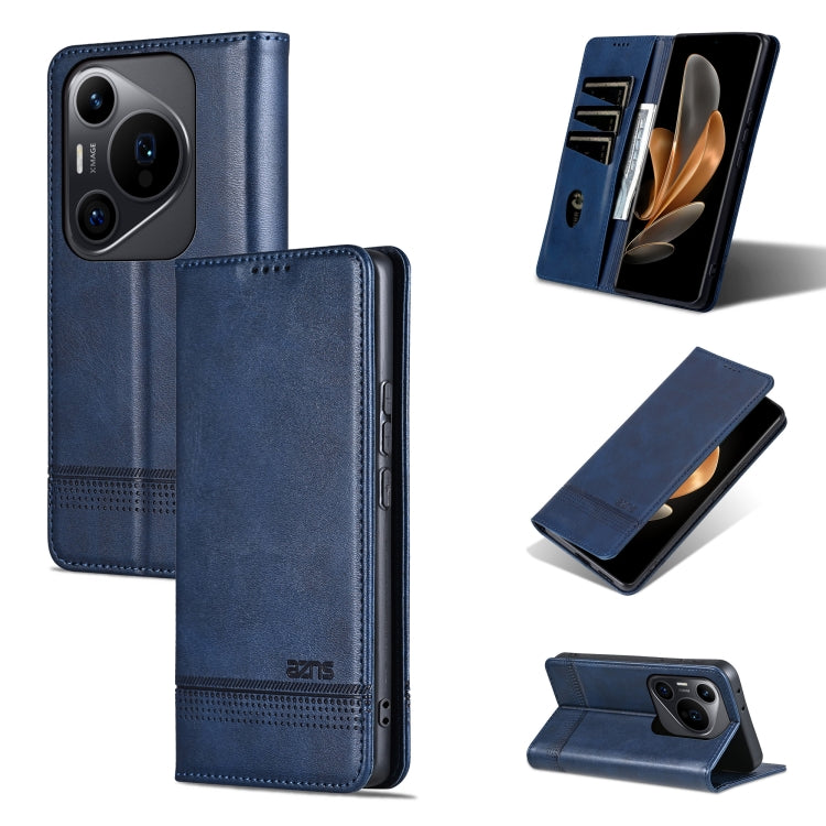 For Huawei Pura 70 Pro / 70 Pro+ AZNS Magnetic Calf Texture Flip Leather Phone Case(Dark Blue) - Huawei Cases by AZNS | Online Shopping South Africa | PMC Jewellery | Buy Now Pay Later Mobicred