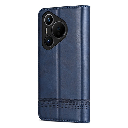 For Huawei Pura 70 Fine Hole AZNS Magnetic Calf Texture Flip Leather Phone Case(Dark Blue) - Huawei Cases by AZNS | Online Shopping South Africa | PMC Jewellery | Buy Now Pay Later Mobicred