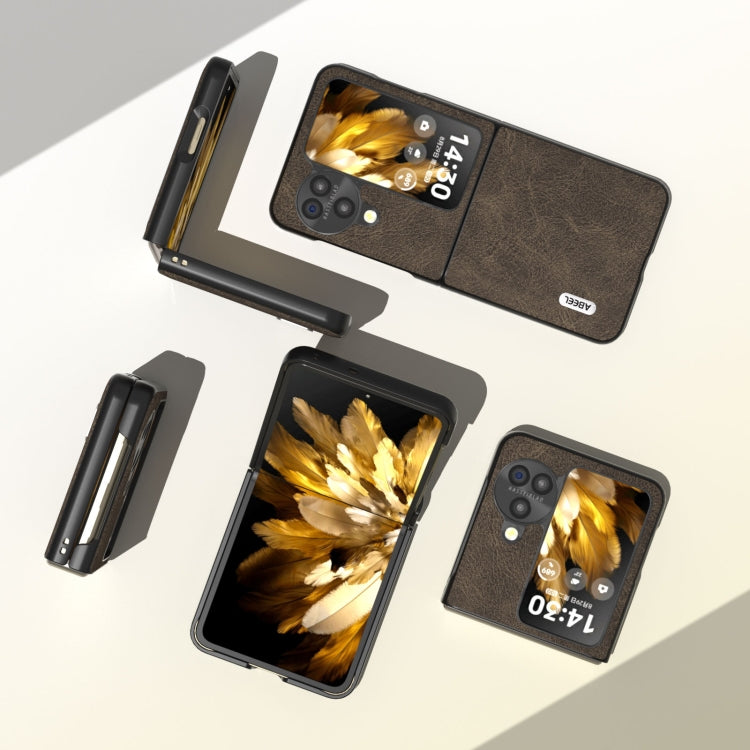 For OPPO Find N3 Flip ABEEL Dream Litchi Texture PU Phone Case(Khaki) - free shipping - PMC TechLife - Order now!