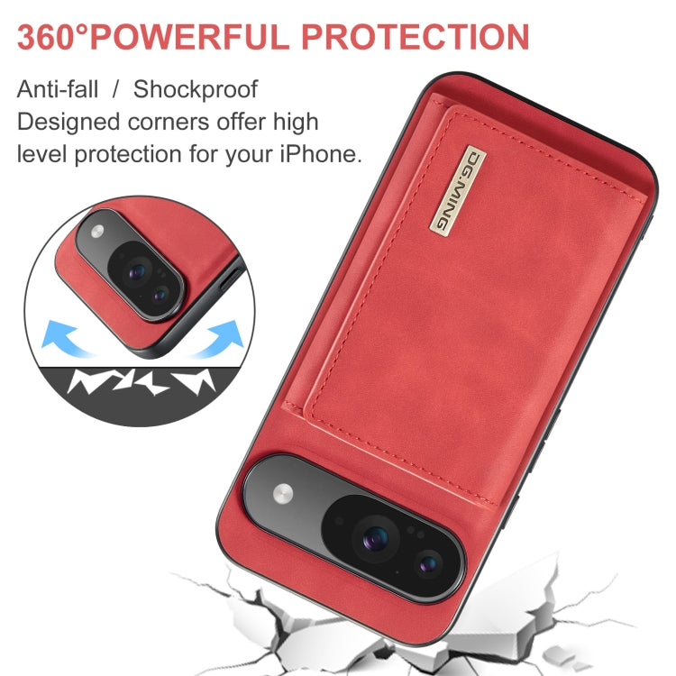 For Google Pixel 9 / 9 Pro DG.MING M1 Series 3-Fold Multi Card Wallet + Magnetic Phone Case(Red) - Google Cases by DG.MING | Online Shopping South Africa | PMC Jewellery | Buy Now Pay Later Mobicred