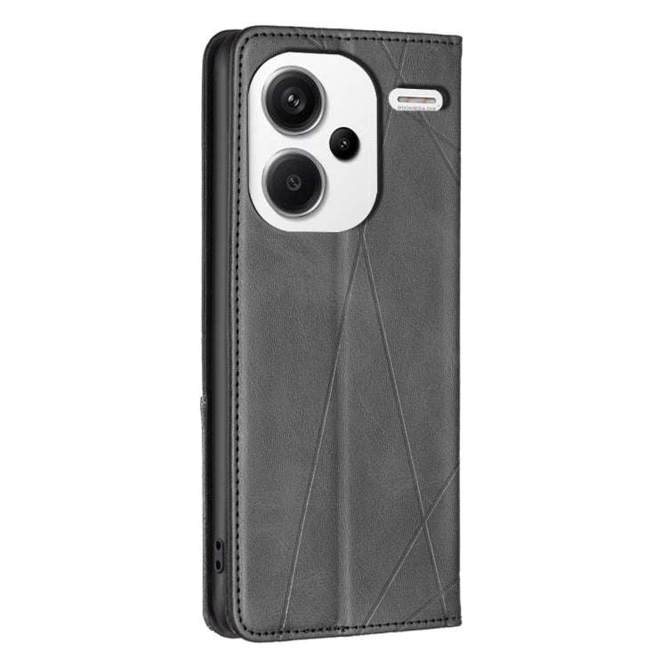 For Xiaomi Redmi Note 13 Pro+ 5G Rhombus Texture Magnetic Leather Phone Case(Black) - Xiaomi Cases by PMC TechLife | Online Shopping South Africa | PMC TechLife | Buy Now Pay Later Mobicred