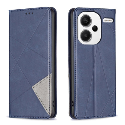 For Xiaomi Redmi Note 13 Pro+ 5G Rhombus Texture Magnetic Leather Phone Case(Blue) - Xiaomi Cases by PMC Jewellery | Online Shopping South Africa | PMC Jewellery | Buy Now Pay Later Mobicred