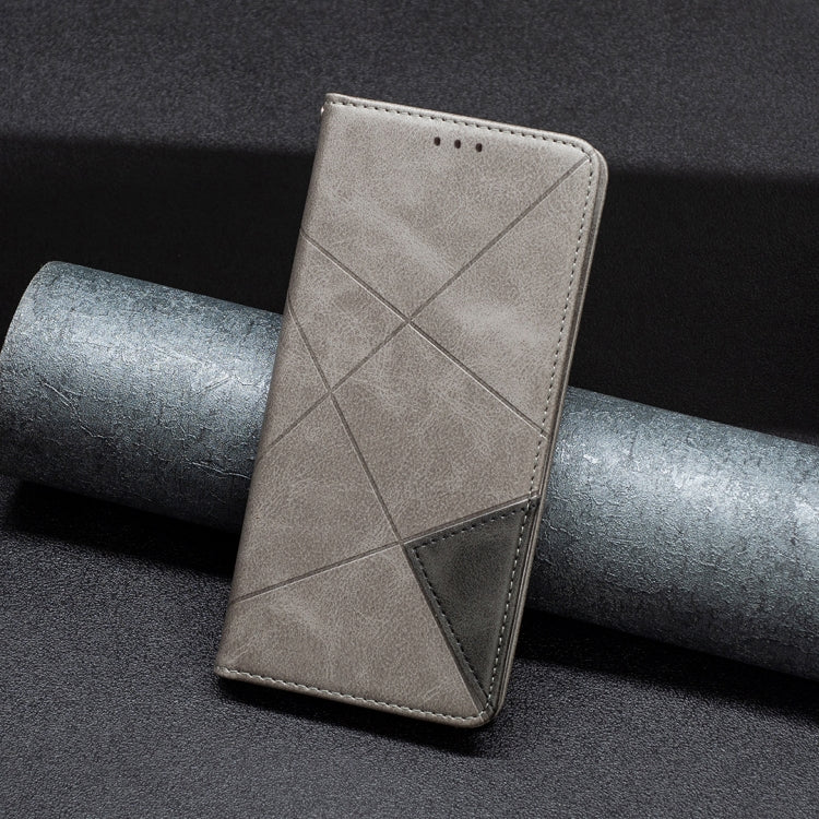 For Xiaomi Redmi Note 13 Rhombus Texture Magnetic Leather Phone Case(Grey) - Xiaomi Cases by PMC Jewellery | Online Shopping South Africa | PMC Jewellery | Buy Now Pay Later Mobicred