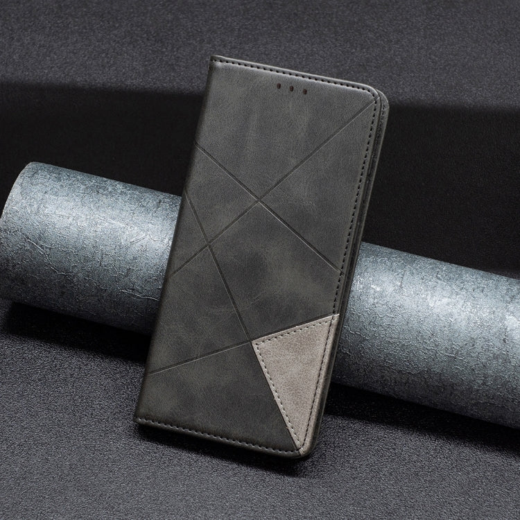 For Xiaomi Poco M6 Pro 4G Rhombus Texture Magnetic Leather Phone Case(Black) - Xiaomi Cases by PMC TechLife | Online Shopping South Africa | PMC TechLife | Buy Now Pay Later Mobicred