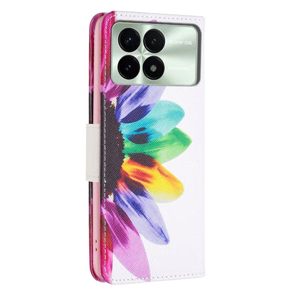 For Xiaomi Redmi K70 / K70 Pro Colored Drawing Pattern Leather Phone Case(Sun Flower) - K70 Pro Cases by PMC Jewellery | Online Shopping South Africa | PMC Jewellery | Buy Now Pay Later Mobicred