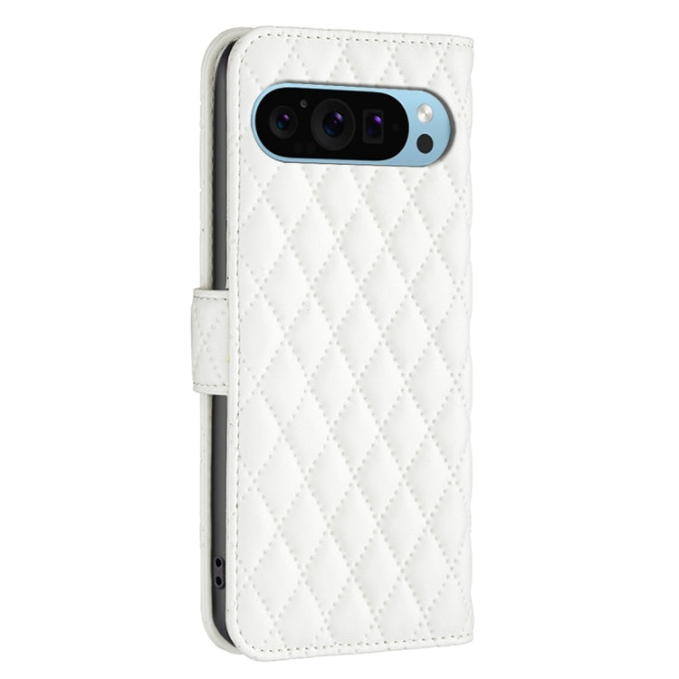 For Google Pixel 9 Pro Diamond Lattice Wallet Leather Flip Phone Case(White) - Google Cases by PMC Jewellery | Online Shopping South Africa | PMC Jewellery | Buy Now Pay Later Mobicred